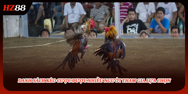 Danh sách kèo cược được nhiều người tham gia lựa chọn