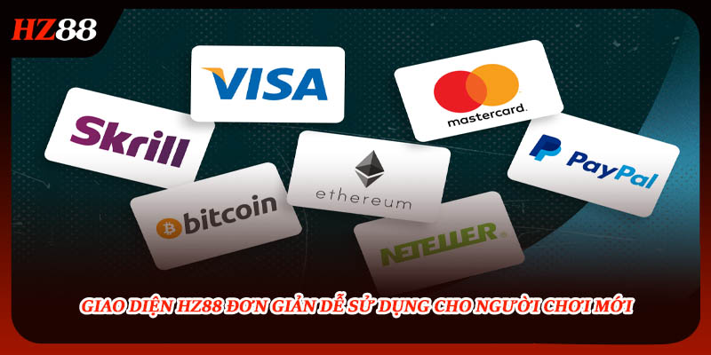 Giao diện HZ88 đơn giản dễ sử dụng cho người chơi mới